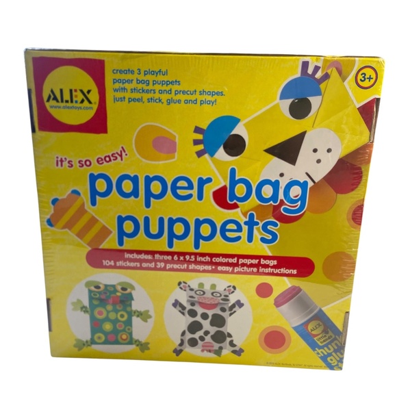 ALEX Toys Paper Bag Puppets Craft Kit for Kids – DIY Sticker & Shape Puppet - Picture 4 of 11